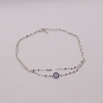 Load image into Gallery viewer, Silver Evil Eye Anklet
