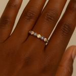 Load image into Gallery viewer, Alexandra Sterling Silver Evil Eye Banded Ring with Cubic Zirconia