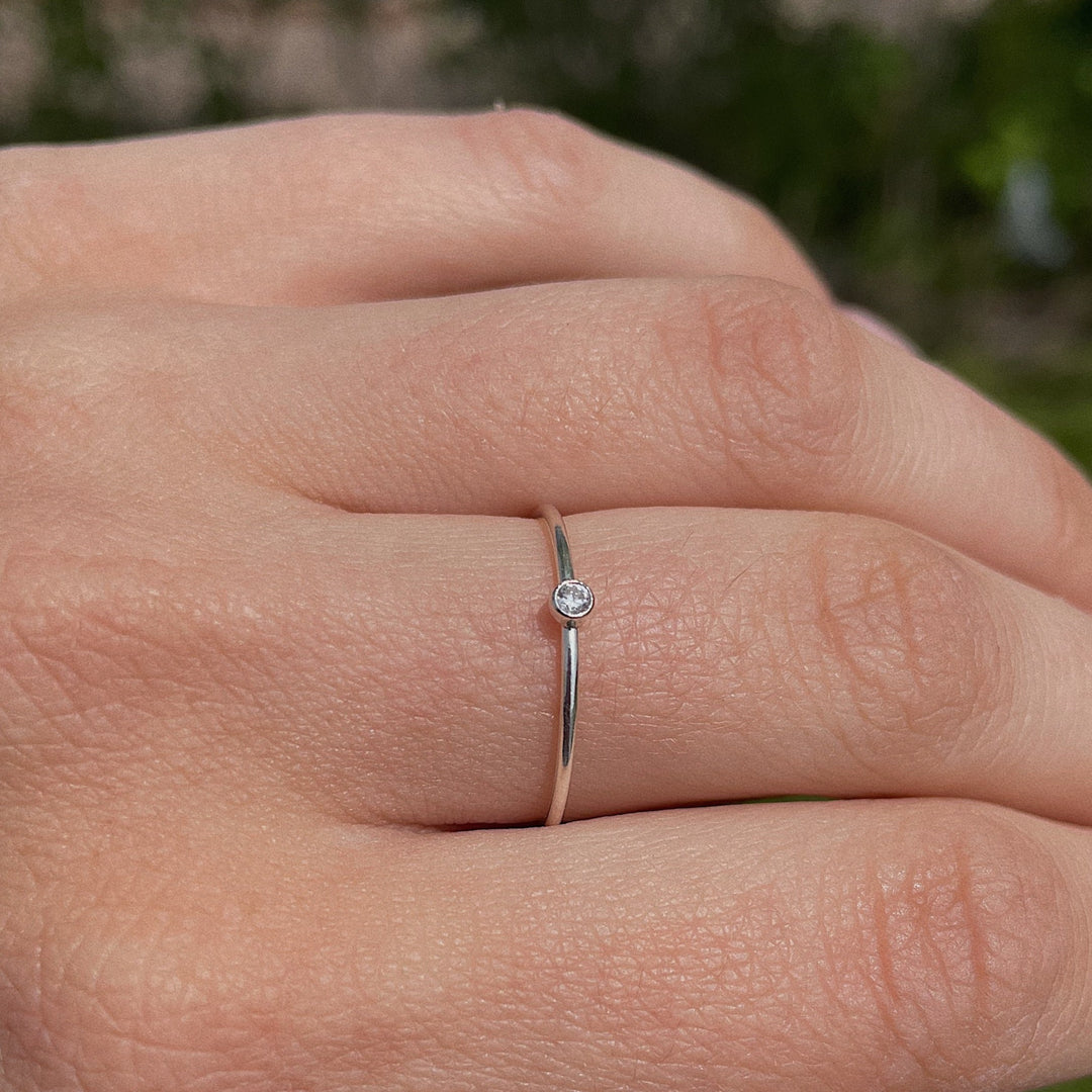 Crystal Sterling Silver Ring