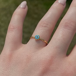 Load image into Gallery viewer, Mati Ring - Gold Light Blue