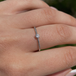 Load image into Gallery viewer, Silver Crystal Rope Ring
