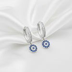 Load image into Gallery viewer, Round Evil Eye Huggie Earrings