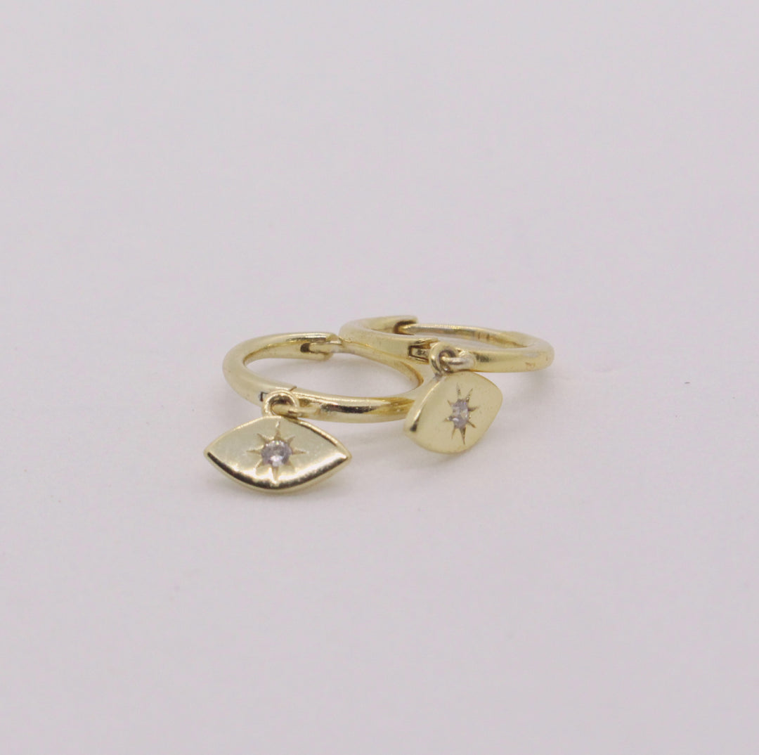 Evil Eye Huggie Earrings