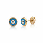Load image into Gallery viewer, Enamel Evil Eye Gold Stud