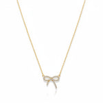 Load image into Gallery viewer, Sparkly Pave Bow Gold Necklace