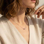 Load image into Gallery viewer, Sparkly Pave Bow Gold Necklace