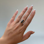 Load image into Gallery viewer, Silver Black Tourmaline Ring