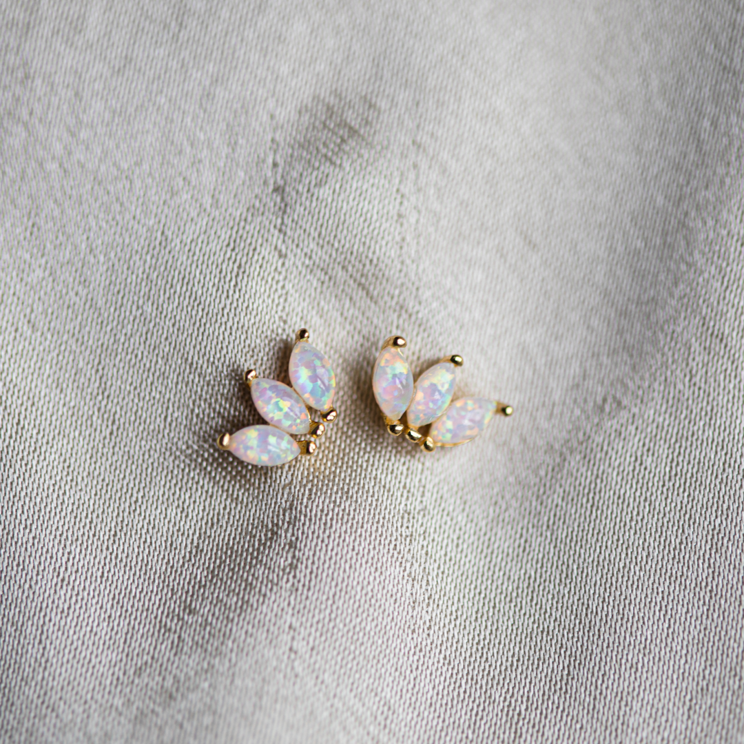 Triple Opal Earrings
