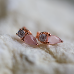 Load image into Gallery viewer, Rose Gold Rose Quartz Studs
