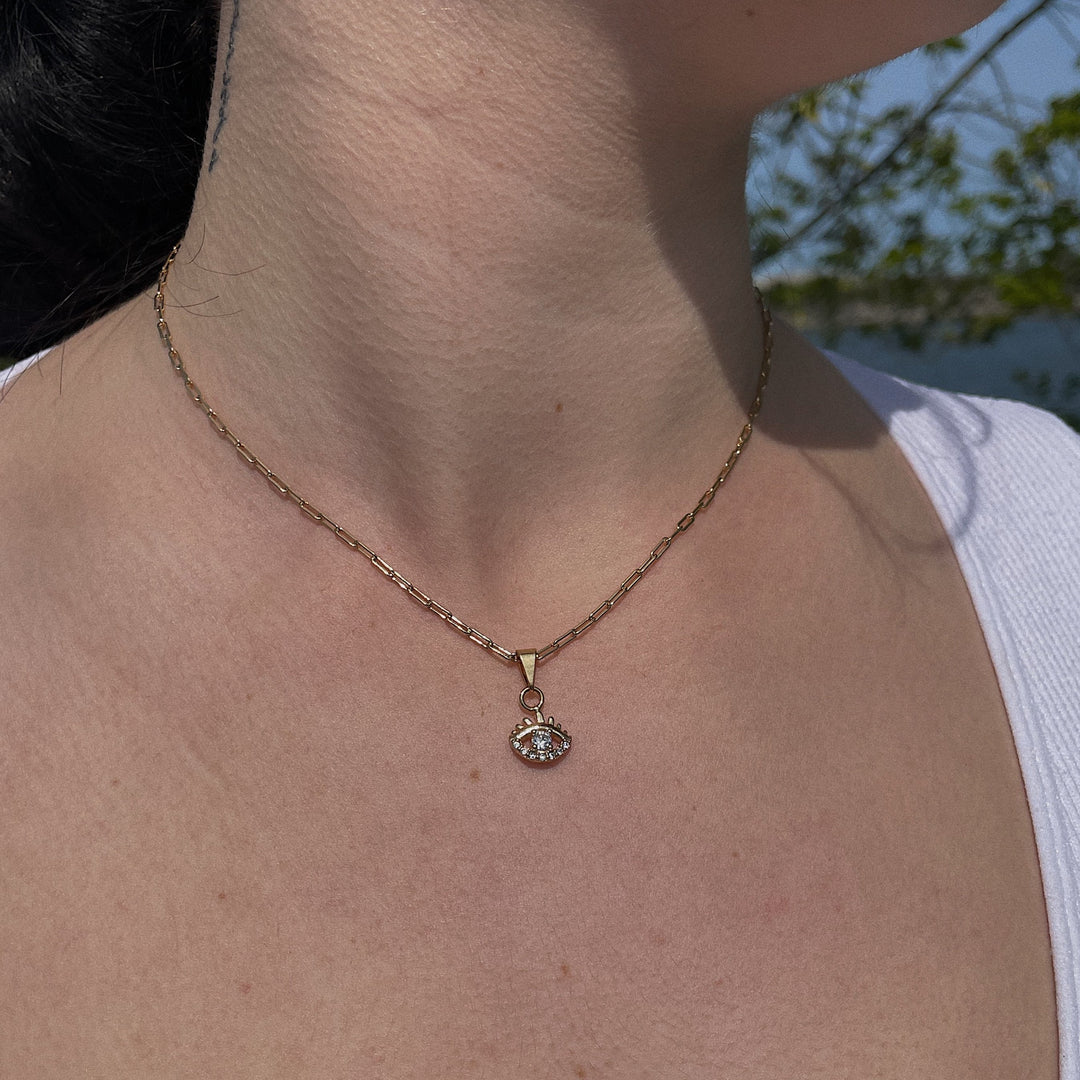 CZ Evil Eye Necklace