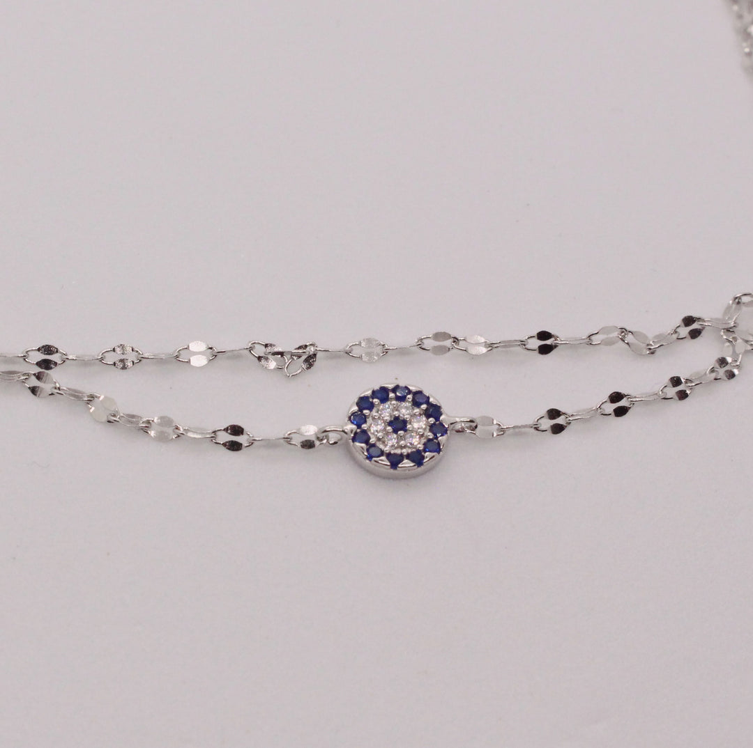 Silver Evil Eye Anklet