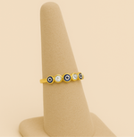 Load image into Gallery viewer, Alexandra Sterling Silver Evil Eye Banded Ring with Cubic Zirconia
