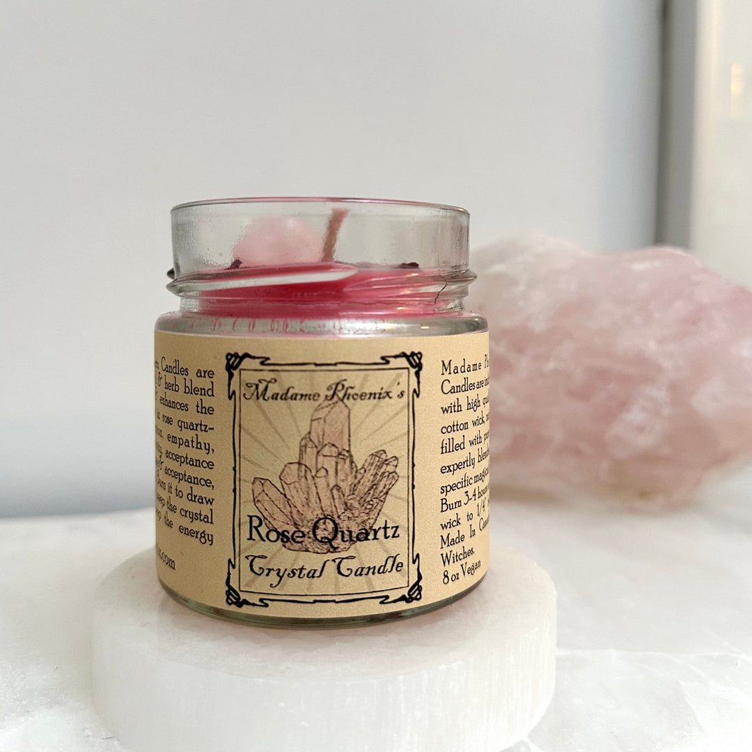 Rose Quartz Love Spell Candle