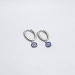 Load image into Gallery viewer, Round Evil Eye Huggie Earrings
