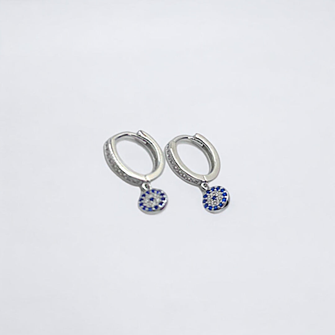 Round Evil Eye Huggie Earrings