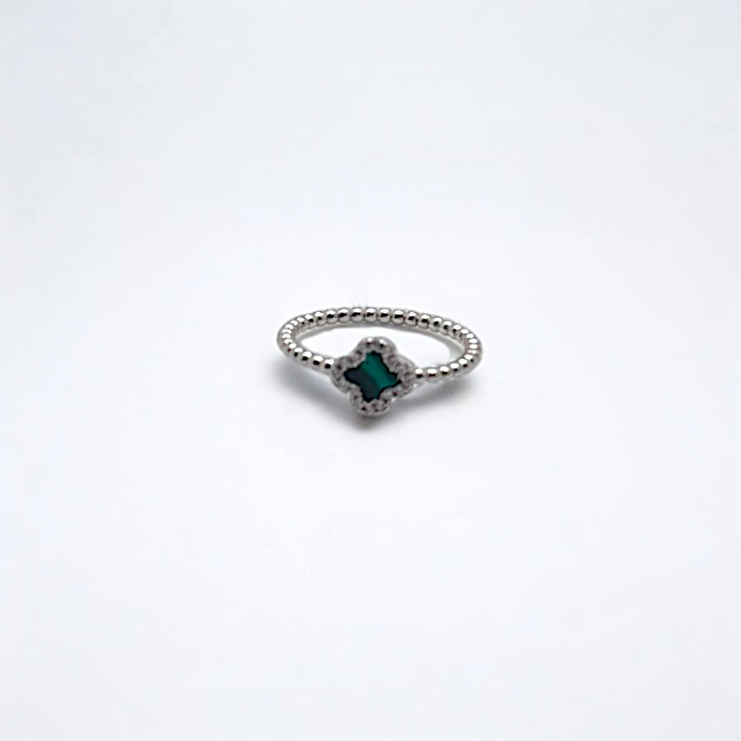 Mila Malachite Clover Ring