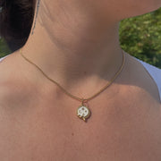 Gold-Filled Enamel Snake Pendent Necklace