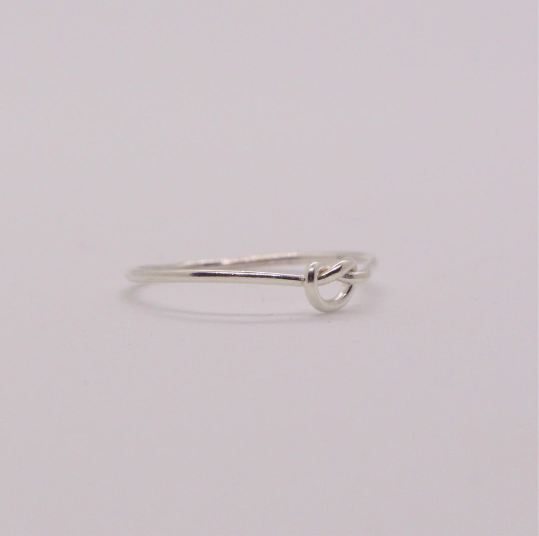 Love knot silver ring sales