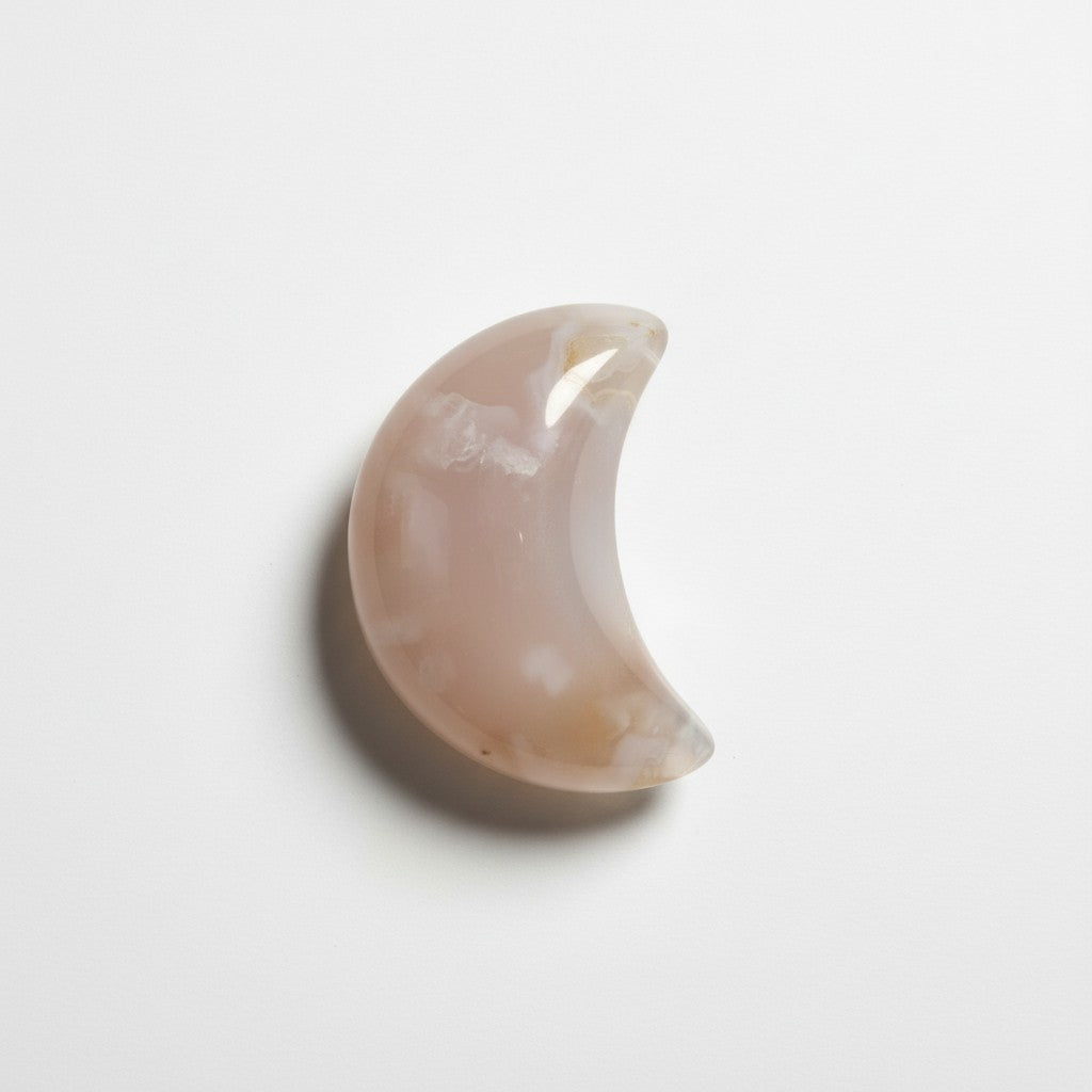 Mini Flower Agate Moon