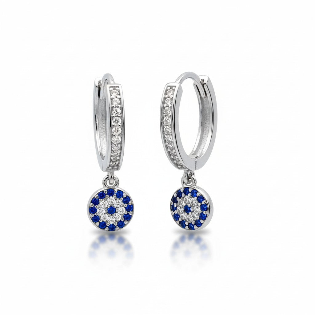 Round Evil Eye Huggie Earrings