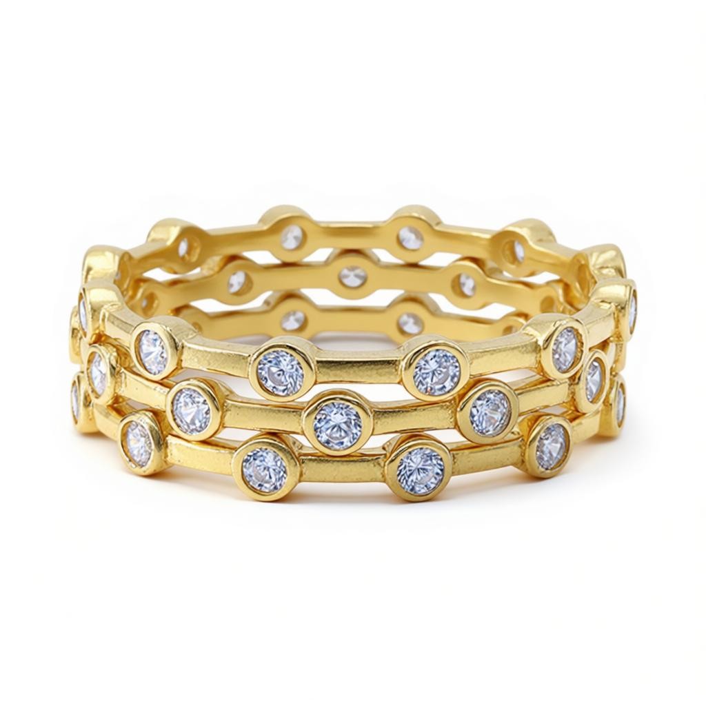 Three Piece Gold Stacking Rings