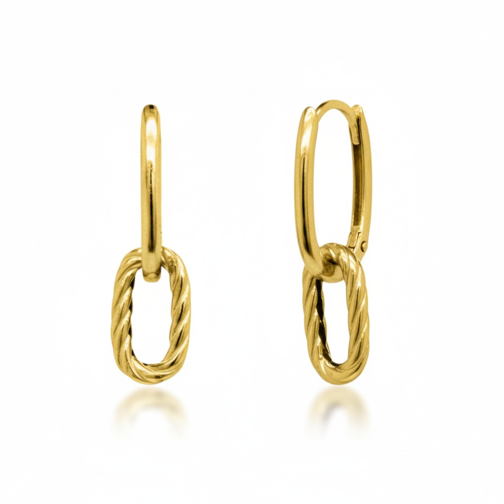 Interlocked Links Gold Huggies