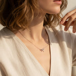 Load image into Gallery viewer, Sparkly Pave Bow Gold Necklace