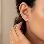 Sparkly Tassel Ribbon Gold Stud