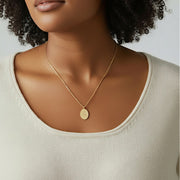 Etched Rose Pendant Gold Necklace