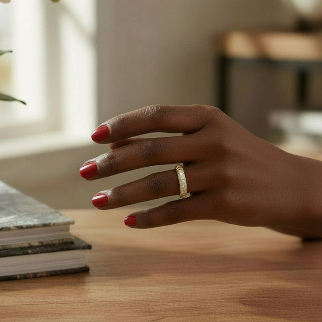 Sparkle Gold Signet Ring