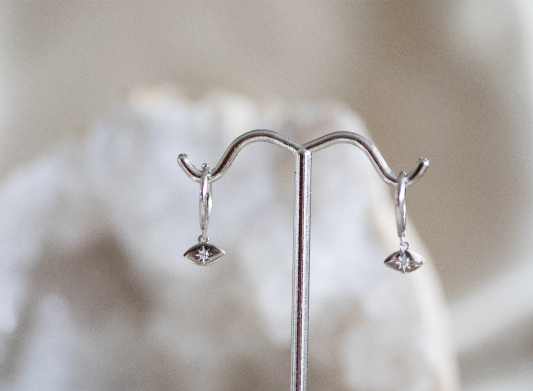 Evil Eye Huggie Earrings