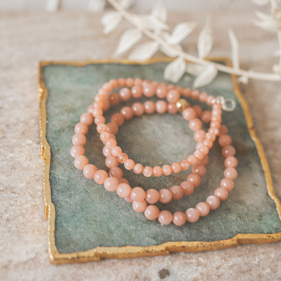 Peach moonstone deals bracelet